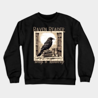 Raven and books wings of Knowledge Crewneck Sweatshirt